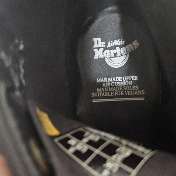 Dr. Martens Vegan Black Boots with Yellow Accents - Picture 5 of 5